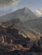 John Knox Landscape with Tourists at Loch Katrine oil painting reproduction